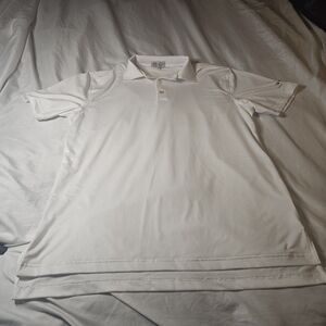 Peter Millar White Polo with Evergy on Sleeve Size Medium